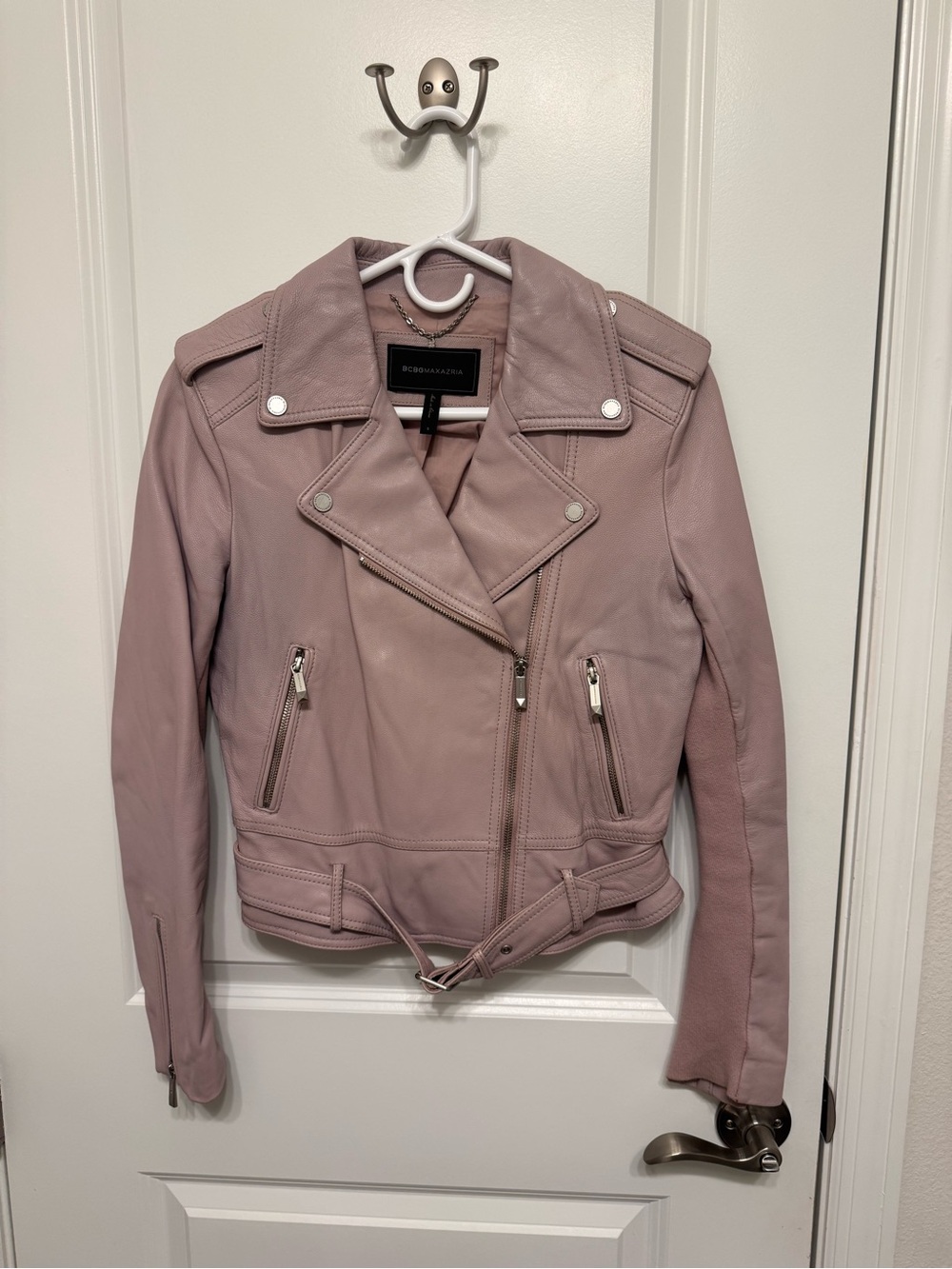 BCBGMAXAZRIA Leather Moto Jacket